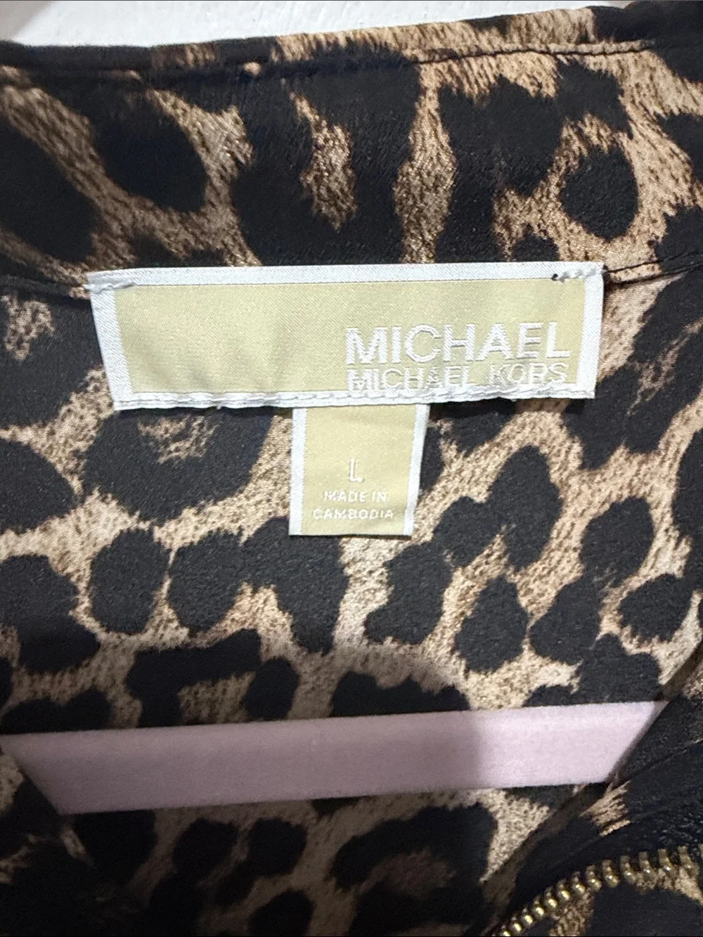Michael Kors Leopard-Print Zip Front Blouse - Brown/Black